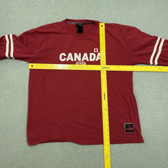 Kalson Canada Long Sleeve T-Shirt 1867 Mens Size XL Red & White Striped - Picture 5 of 6